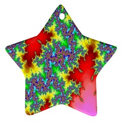 Colored Fractal Background Ornament (star) by Simbadda