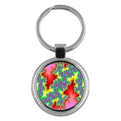 Colored Fractal Background Key Chains (round)  by Simbadda