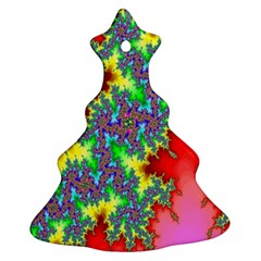 Colored Fractal Background Ornament (christmas Tree)  by Simbadda