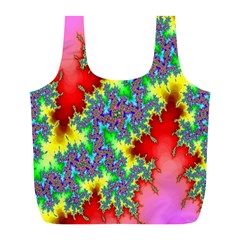 Colored Fractal Background Full Print Recycle Bags (l)  by Simbadda