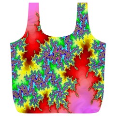 Colored Fractal Background Full Print Recycle Bags (l)  by Simbadda