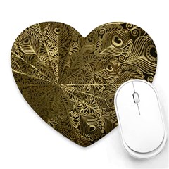 Peacock Metal Tray Heart Mousepads by Simbadda