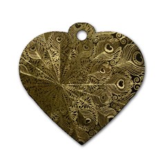 Peacock Metal Tray Dog Tag Heart (one Side) by Simbadda