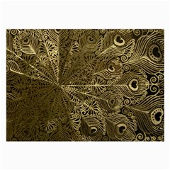 Peacock Metal Tray Large Glasses Cloth by Simbadda