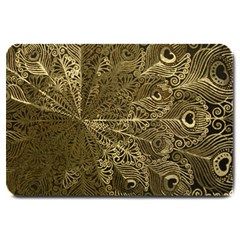 Peacock Metal Tray Large Doormat  by Simbadda