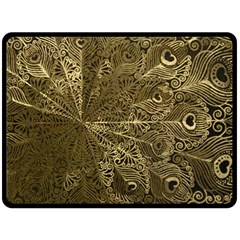 Peacock Metal Tray Fleece Blanket (large)  by Simbadda