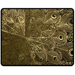 Peacock Metal Tray Fleece Blanket (medium)  by Simbadda