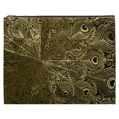 Peacock Metal Tray Cosmetic Bag (xxxl)  by Simbadda