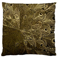 Peacock Metal Tray Standard Flano Cushion Case (one Side) by Simbadda