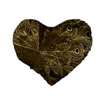 Peacock Metal Tray Standard 16  Premium Flano Heart Shape Cushions Back