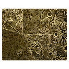 Peacock Metal Tray Double Sided Flano Blanket (medium)  by Simbadda