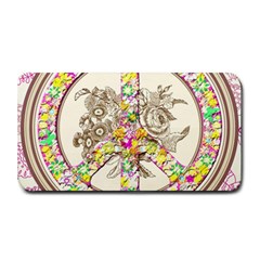 Peace Logo Floral Pattern Medium Bar Mats by Simbadda