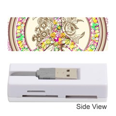 Peace Logo Floral Pattern Memory Card Reader (stick)  by Simbadda