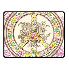 Peace Logo Floral Pattern Double Sided Fleece Blanket (small)  by Simbadda