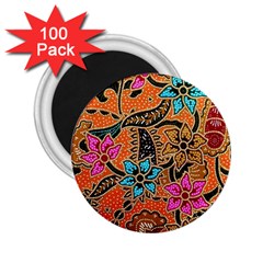 Colorful The Beautiful Of Art Indonesian Batik Pattern 2 25  Magnets (100 Pack)  by Simbadda