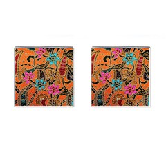 Colorful The Beautiful Of Art Indonesian Batik Pattern Cufflinks (square) by Simbadda