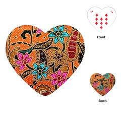 Colorful The Beautiful Of Art Indonesian Batik Pattern Playing Cards (heart)  by Simbadda