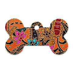 Colorful The Beautiful Of Art Indonesian Batik Pattern Dog Tag Bone (one Side) by Simbadda