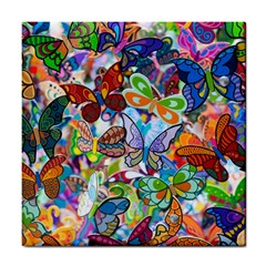 Color Butterfly Texture Tile Coasters by Simbadda