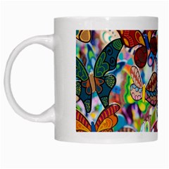 Color Butterfly Texture White Mugs by Simbadda