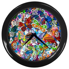 Color Butterfly Texture Wall Clocks (black) by Simbadda