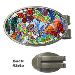 Color Butterfly Texture Money Clips (oval)  by Simbadda