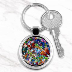 Color Butterfly Texture Key Chains (round)  by Simbadda