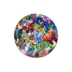 Color Butterfly Texture Magnet 3  (round) by Simbadda