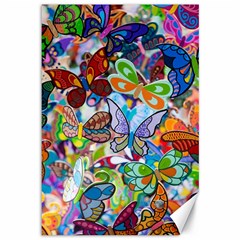 Color Butterfly Texture Canvas 12  X 18   by Simbadda