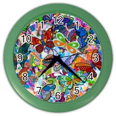 Color Butterfly Texture Color Wall Clocks by Simbadda