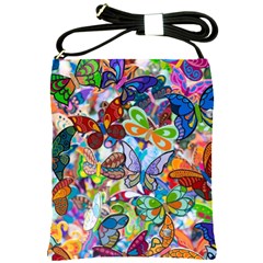 Color Butterfly Texture Shoulder Sling Bags by Simbadda