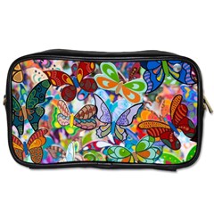 Color Butterfly Texture Toiletries Bags by Simbadda