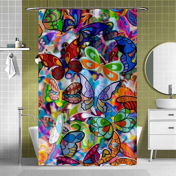 Color Butterfly Texture Shower Curtain 48  x 72  (Small) 