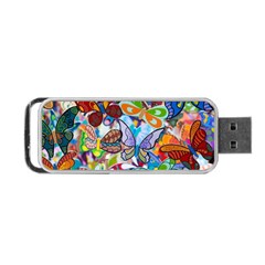 Color Butterfly Texture Portable Usb Flash (one Side) by Simbadda