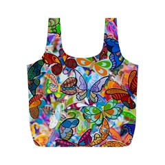 Color Butterfly Texture Full Print Recycle Bags (m)  by Simbadda