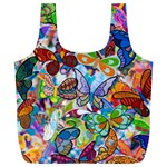 Color Butterfly Texture Full Print Recycle Bags (L)  Front