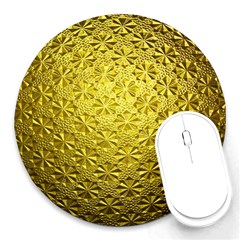 Patterns Gold Textures Round Mousepads