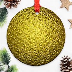 Patterns Gold Textures Ornament (round) by Simbadda