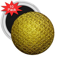 Patterns Gold Textures 3  Magnets (10 Pack)  by Simbadda