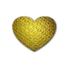 Patterns Gold Textures Rubber Coaster (heart)  by Simbadda