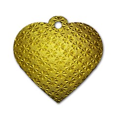 Patterns Gold Textures Dog Tag Heart (two Sides) by Simbadda