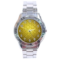 Patterns Gold Textures Stainless Steel Analogue Watch by Simbadda