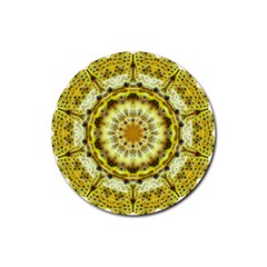 Fractal Flower Rubber Coaster (round)  by Simbadda