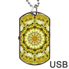 Fractal Flower Dog Tag Usb Flash (one Side) by Simbadda