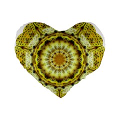 Fractal Flower Standard 16  Premium Heart Shape Cushions by Simbadda