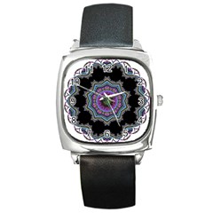 Fractal Lace Square Metal Watch by Simbadda