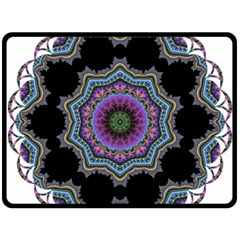 Fractal Lace Fleece Blanket (large)  by Simbadda