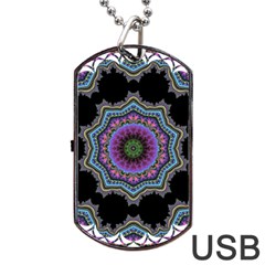 Fractal Lace Dog Tag Usb Flash (one Side) by Simbadda