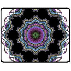 Fractal Lace Double Sided Fleece Blanket (medium)  by Simbadda