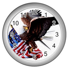 Independence Day United States Wall Clocks (silver)  by Simbadda